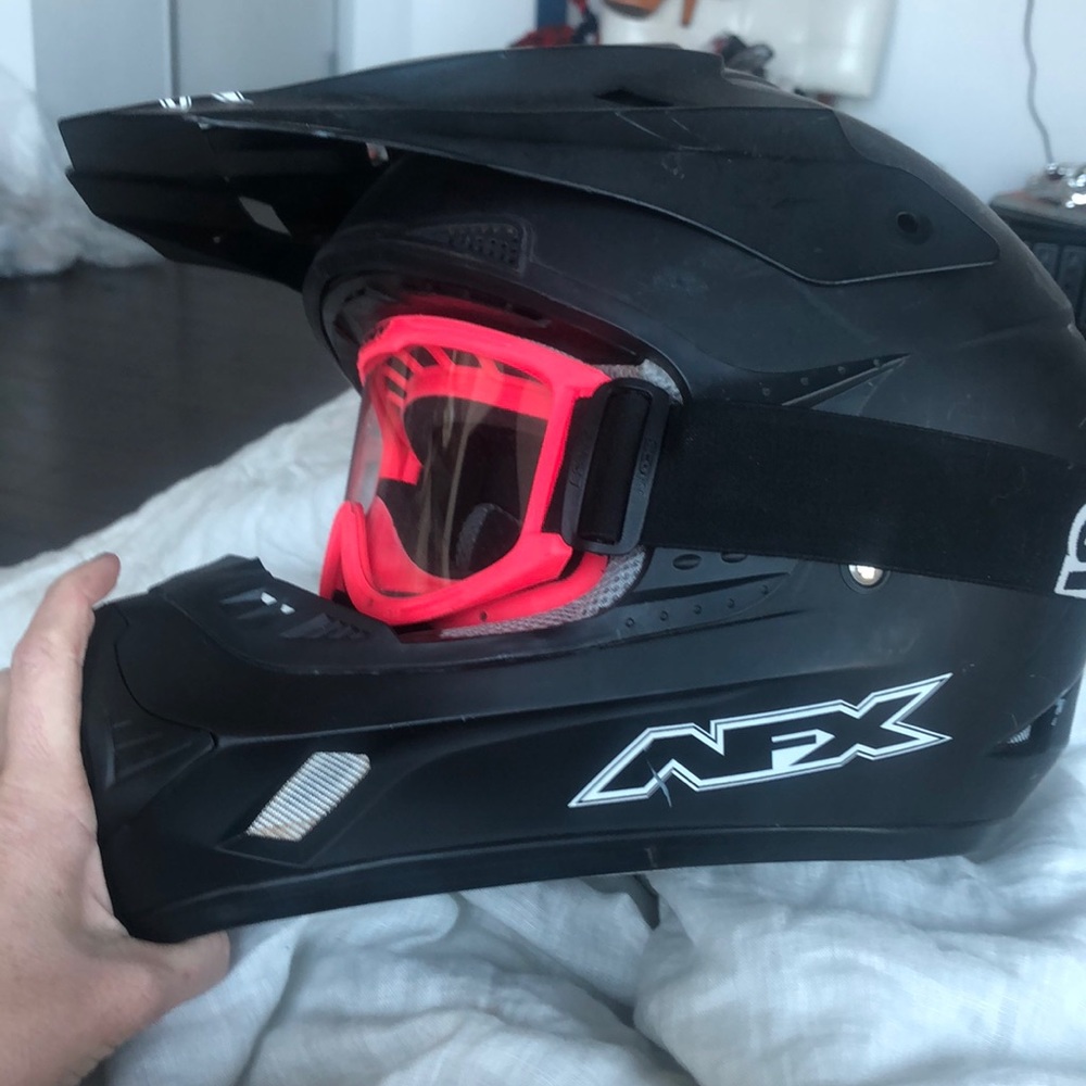 NFX Moto helmet Scott goggles
